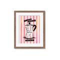 Picture of Mocca Coffee on Stripes - Hug in a Cup _GroupedProduct_Rectangle_Portrait_Framed_Matted_