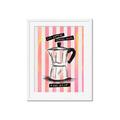 Picture of Mocca Coffee on Stripes - Hug in a Cup _GroupedProduct_Rectangle_Portrait_Framed_Matted_