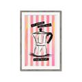 Picture of Mocca Coffee on Stripes - Hug in a Cup _GroupedProduct_Rectangle_Portrait_Framed_Matted_