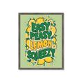 Picture of Easy Peasy Lemon Squeezy Typography Poster _GroupedProduct_Rectangle_Portrait_Framed_Matted_