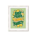 Picture of Easy Peasy Lemon Squeezy Typography Poster _GroupedProduct_Rectangle_Portrait_Framed_Matted_