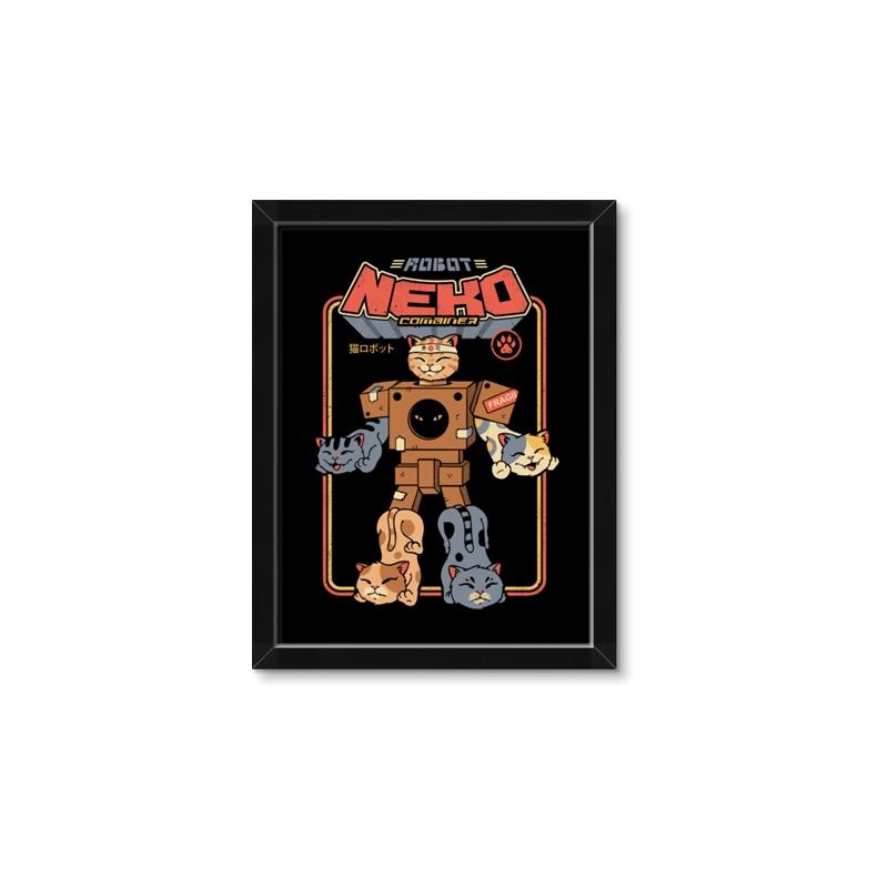 Picture of Robo Neko Cat Poster _GroupedProduct_Rectangle_Portrait_Framed_Matted_