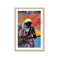 Picture of Retro Spaceman with Guitar Poster _GroupedProduct_Rectangle_Portrait_Framed_Matted_