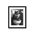 Picture of Plus Size Kitty on the Loo _GroupedProduct_Rectangle_Portrait_Framed_Matted_