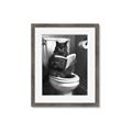 Picture of Plus Size Kitty on the Loo _GroupedProduct_Rectangle_Portrait_Framed_Matted_