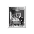 Picture of Joyful Elephant Bath Time _GroupedProduct_Rectangle_Portrait_Framed_Matted_