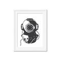 Picture of Vintage Diver Poster _GroupedProduct_Rectangle_Portrait_Framed_Matted_