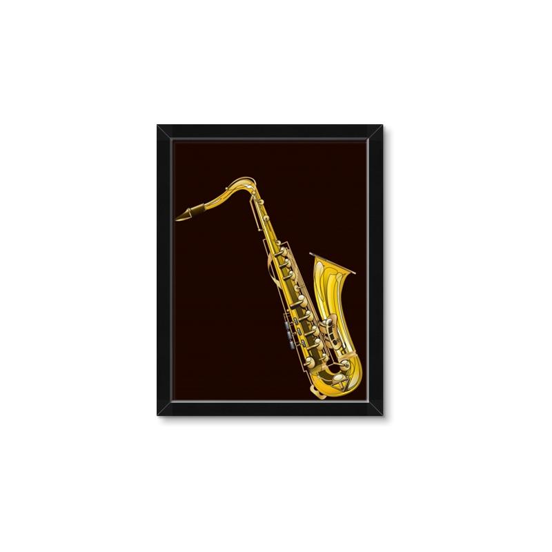 Picture of Golden Saxophone Poster _GroupedProduct_Rectangle_Portrait_Framed_Matted_