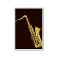 Picture of Golden Saxophone Poster _GroupedProduct_Rectangle_Portrait_Framed_Matted_