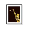Picture of Golden Saxophone Poster _GroupedProduct_Rectangle_Portrait_Framed_Matted_