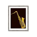 Picture of Golden Saxophone Poster _GroupedProduct_Rectangle_Portrait_Framed_Matted_