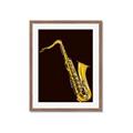 Picture of Golden Saxophone Poster _GroupedProduct_Rectangle_Portrait_Framed_Matted_
