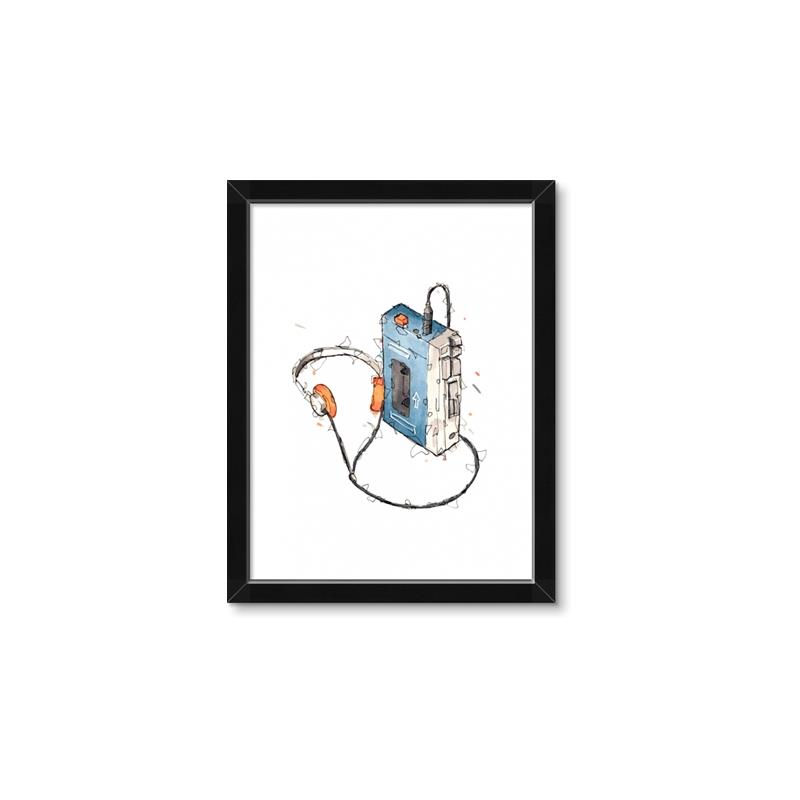 Picture of Retro Walkman Poster _GroupedProduct_Rectangle_Portrait_Framed_Matted_