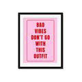 Picture of Bad Vibes Typography Poster _GroupedProduct_Rectangle_Portrait_Framed_Matted_
