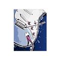 Picture of Retro Blue guitar Poster _GroupedProduct_Rectangle_Portrait_Unframed_Print_Only_