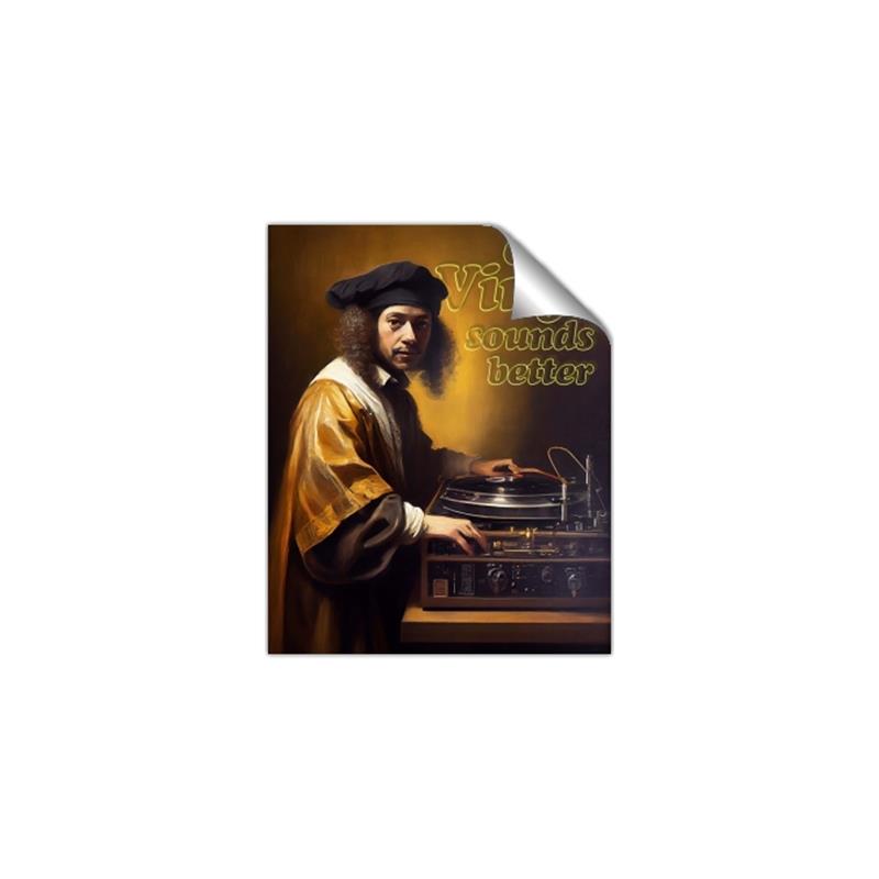 Picture of Old Vinyl Sounds Better Typography Poster _GroupedProduct_Rectangle_Portrait_Unframed_Print_Only_