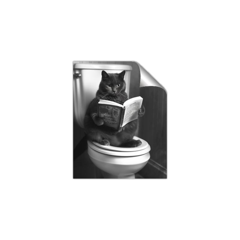 Picture of Plus Size Kitty on the Loo _GroupedProduct_Rectangle_Portrait_Unframed_Print_Only_