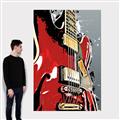 Picture of Retro Red guitar Poster _GroupedProduct_Rectangle_Portrait_Canvas_