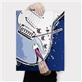 Picture of Retro Blue guitar Poster _GroupedProduct_Rectangle_Portrait_Canvas_