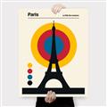 Picture of Retro Eiffel Tower Poster _GroupedProduct_Rectangle_Portrait_Canvas_