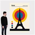 Picture of Retro Eiffel Tower Poster _GroupedProduct_Rectangle_Portrait_Canvas_