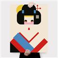 Picture of Geisha Retro Poster _GroupedProduct_Rectangle_Portrait_Canvas_