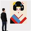 Picture of Geisha Retro Poster _GroupedProduct_Rectangle_Portrait_Canvas_