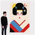 Picture of Geisha Retro Poster _GroupedProduct_Rectangle_Portrait_Canvas_