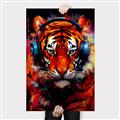 Picture of Tiger With Headphones animal _GroupedProduct_Rectangle_Portrait_Canvas_
