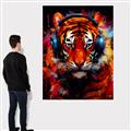 Picture of Tiger With Headphones animal _GroupedProduct_Rectangle_Portrait_Canvas_