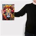 Picture of Lion With Headphones animal _GroupedProduct_Rectangle_Portrait_Canvas_