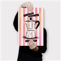 Picture of Mocca Coffee on Stripes - Hug in a Cup _GroupedProduct_Rectangle_Portrait_Canvas_