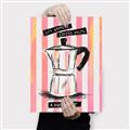 Picture of Mocca Coffee on Stripes - Hug in a Cup _GroupedProduct_Rectangle_Portrait_Canvas_