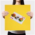 Picture of Sushi Selection on a Playing Card _GroupedProduct_Square_Canvas_