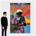 Picture of Retro Spaceman with Guitar Poster _GroupedProduct_Rectangle_Portrait_Canvas_