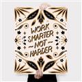 Picture of Work Smarter Not Harder Typography Poster _GroupedProduct_Rectangle_Portrait_Canvas_