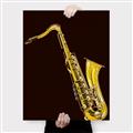 Picture of Golden Saxophone Poster _GroupedProduct_Rectangle_Portrait_Canvas_