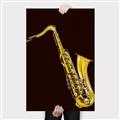Picture of Golden Saxophone Poster _GroupedProduct_Rectangle_Portrait_Canvas_