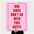 Picture of Bad Vibes Typography Poster _GroupedProduct_Rectangle_Portrait_Canvas_