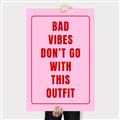 Picture of Bad Vibes Typography Poster _GroupedProduct_Rectangle_Portrait_Canvas_