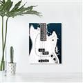 Picture of Retro White guitar Poster _GroupedProduct_Rectangle_Portrait_Canvas_