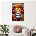 Picture of Lion With Headphones animal _GroupedProduct_Rectangle_Portrait_Canvas_
