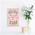 Picture of Sewing is my Jam Typography Poster _GroupedProduct_Rectangle_Portrait_Canvas_