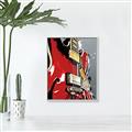Picture of Retro Red guitar Poster _GroupedProduct_Rectangle_Portrait_Canvas_Framed_