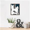 Picture of Retro White guitar Poster _GroupedProduct_Rectangle_Portrait_Canvas_Framed_