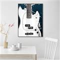 Picture of Retro White guitar Poster _GroupedProduct_Rectangle_Portrait_Canvas_Framed_