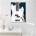 Picture of Retro White guitar Poster _GroupedProduct_Rectangle_Portrait_Canvas_Framed_