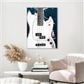 Picture of Retro White guitar Poster _GroupedProduct_Rectangle_Portrait_Canvas_Framed_