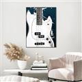Picture of Retro White guitar Poster _GroupedProduct_Rectangle_Portrait_Canvas_Framed_