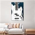 Picture of Retro White guitar Poster _GroupedProduct_Rectangle_Portrait_Canvas_Framed_
